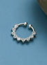 Rhodium Plated Heart Shape CZ Nose Pin