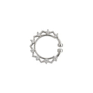 Rhodium Plated Round CZ Nose Pin