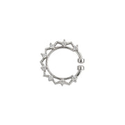 Rhodium Plated Round CZ Nose Pin