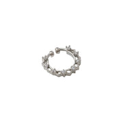 Rhodium Plated Round CZ Nose Pin