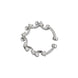 Rhodium Plated Curved Segment CZ Nose Pin