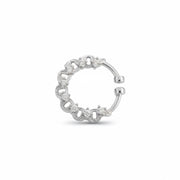 Rhodium Plated Crown Design CZ Nose Pin
