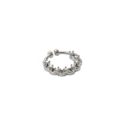 Rhodium Plated Crown Design CZ Nose Pin