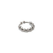 Rhodium Plated Crown Design CZ Nose Pin