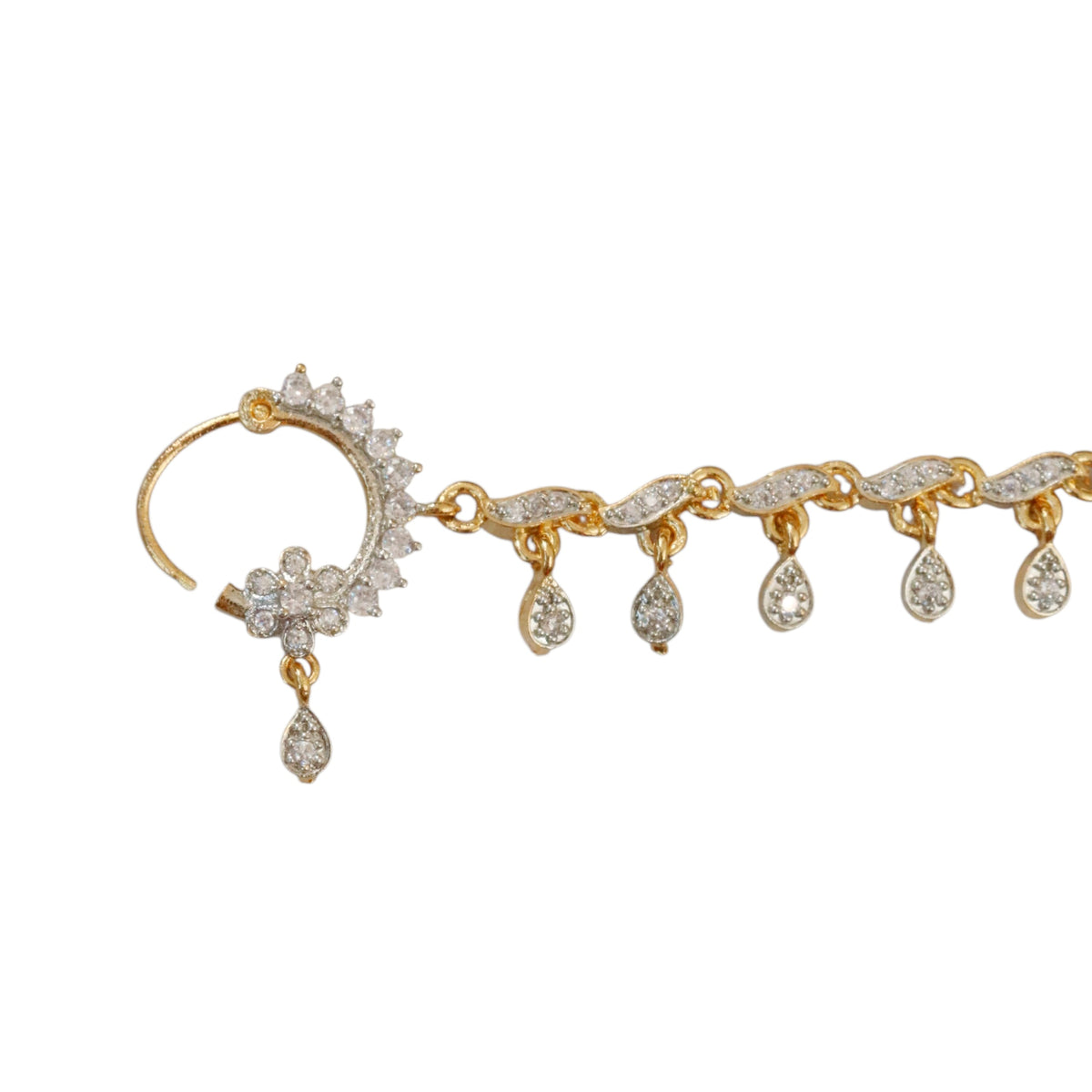 Floral Enchated Traditional Gold Plated Tana Nath