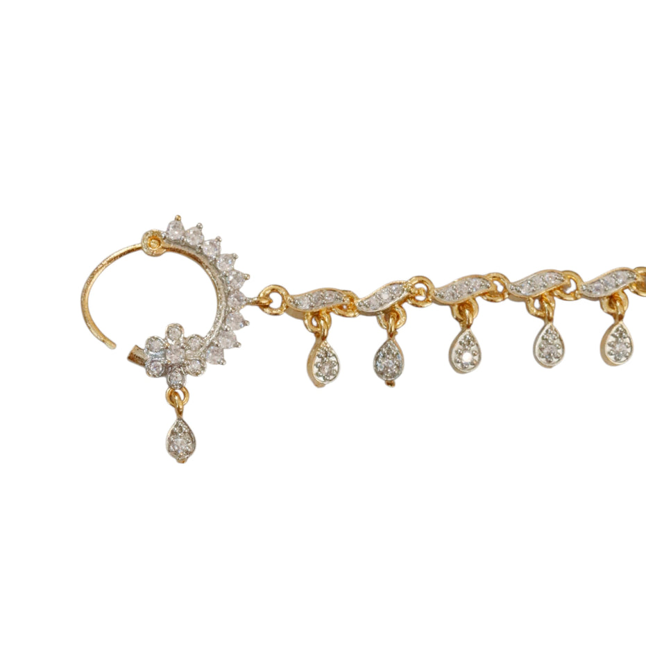 Floral Enchated Traditional Gold Plated Tana Nath