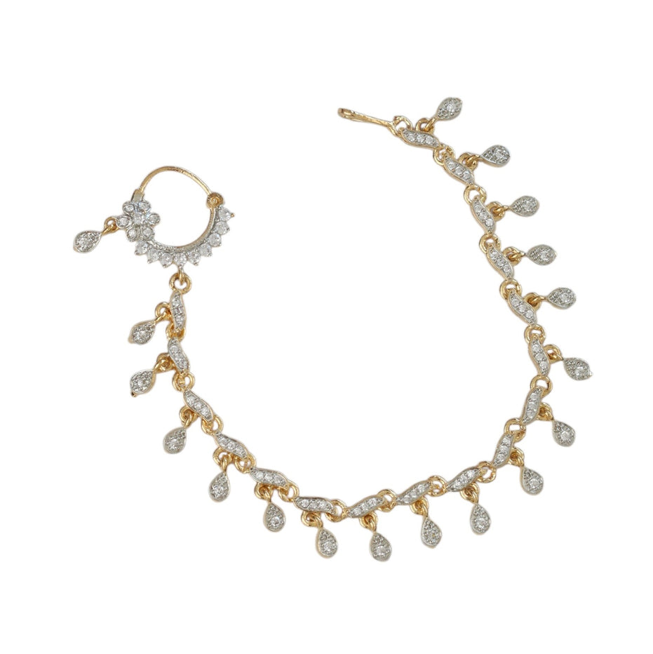 Floral Enchated Traditional Gold Plated Tana Nath