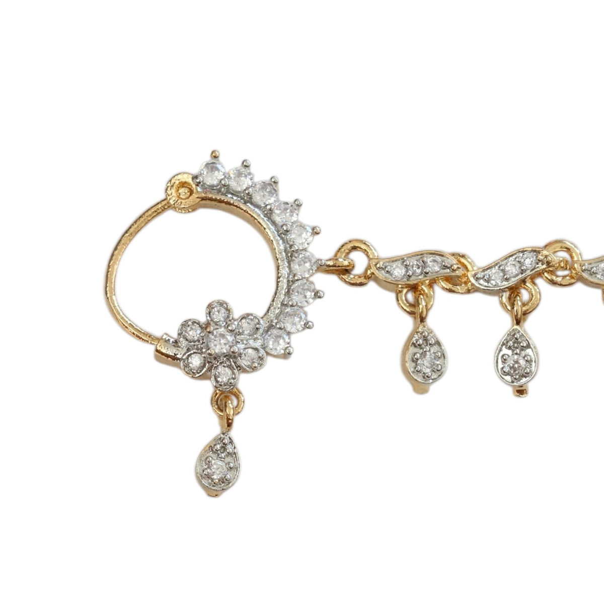 Floral Enchated Traditional Gold Plated Tana Nath