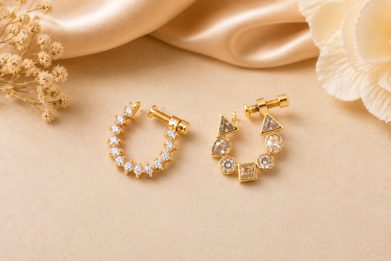 Ethnic Traditional AD Clip-On Nath Set