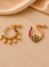 Traditional Gold-Plated South Indian Mookuthi Non-Piercing Clip-On Bridal Nath Set