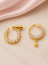 Gold Plated CZ Studded Traditional Indian Bridal Nose Ring Set