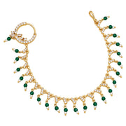 Floral Beaded Traditional Stone Studded Nose Pin