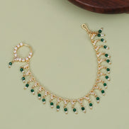 Stone Studded Beaded Drop Nose Ring