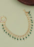 Stone Studded Beaded Drop Nose Ring