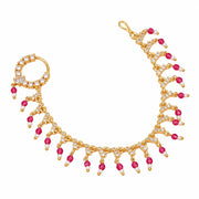 Stone Studded Beaded Drop Nose Ring