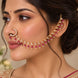 Stone Studded Beaded Drop Nose Ring