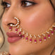 Stone Studded Beaded Drop Nose Ring