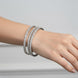 Rhodium Plated Geometric Pattern Crystal Stone Studded Bangles Set  (Pack of 4)