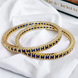 Gold Plated Stone Studded Geometric Bangle Set with Rectangular Stone Pattern (Pack of 2)