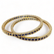 Gold Plated Stone Studded Geometric Bangle Set with Rectangular Stone Pattern (Pack of 2)