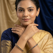 Gold Plated Stone Studded Geometric Bangle Set with Rectangular Stone Pattern (Pack of 2)