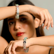 Radiant Navratan Rhodium Bangles (Pack of 2)