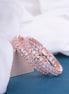 Rose Gold Plated Floral Crystal Stone Studded Bangles Set (Pack of 2)
