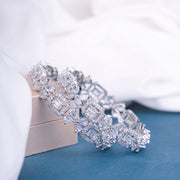 Shimmering Rhodium Plated Bangles Set (Pack of 2)
