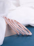 Enchanting Rose Gold Plated Double Row Crystal Stone Studded Bangles Set (Pack of 4)