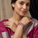 Rose Gold Plated American Diamond Rectangular Baguette Pattern Bangles Set (Pack of 2)