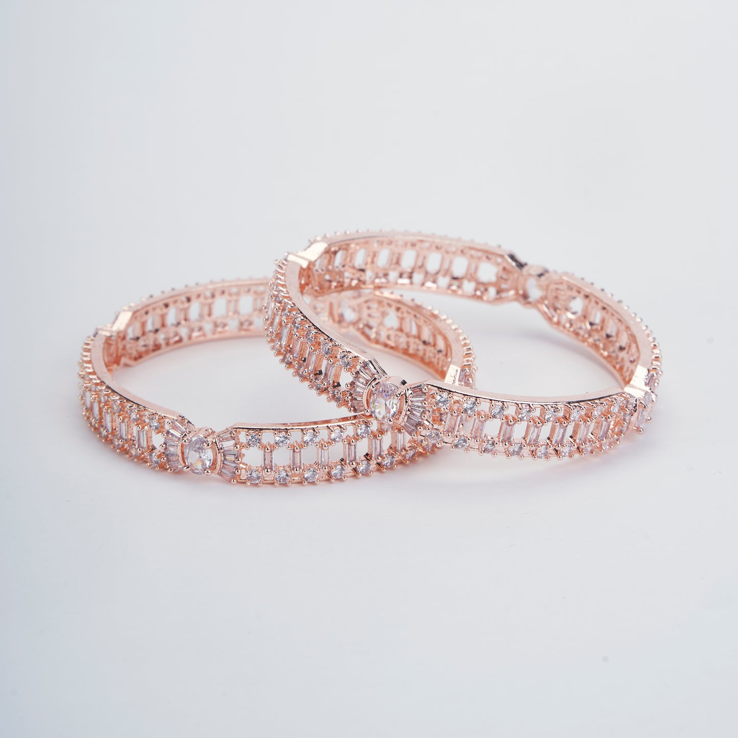 Rose Gold Splendor Bangles Set (Pack of 2) - Opal Touch