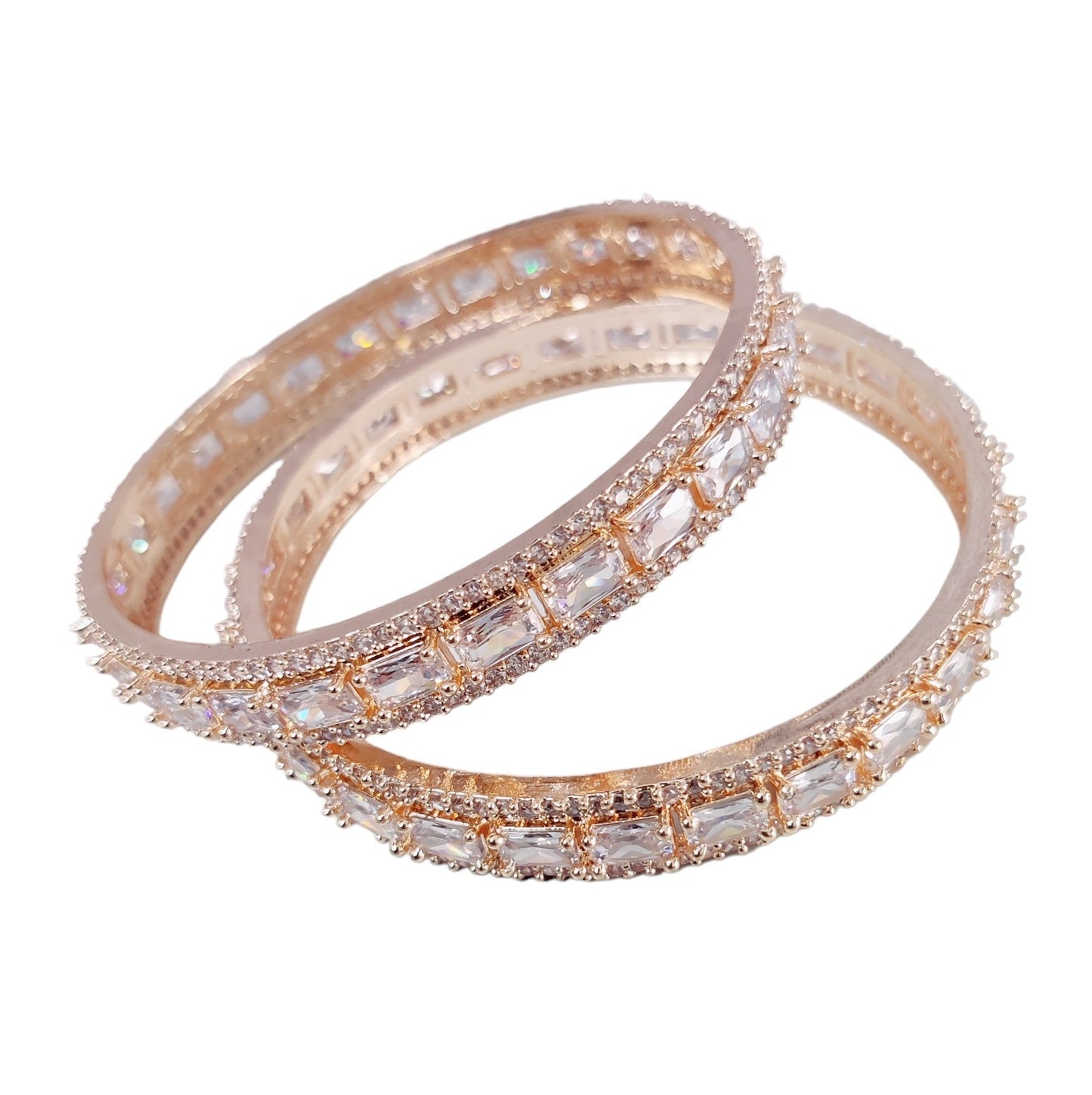 Rose Gold Radiance Bangles Set (Pack of 2) - Opal Touch