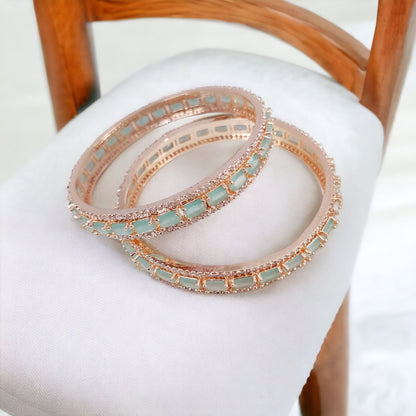 Rose Gold Radiance Bangles Set (Pack of 2) - Opal Touch