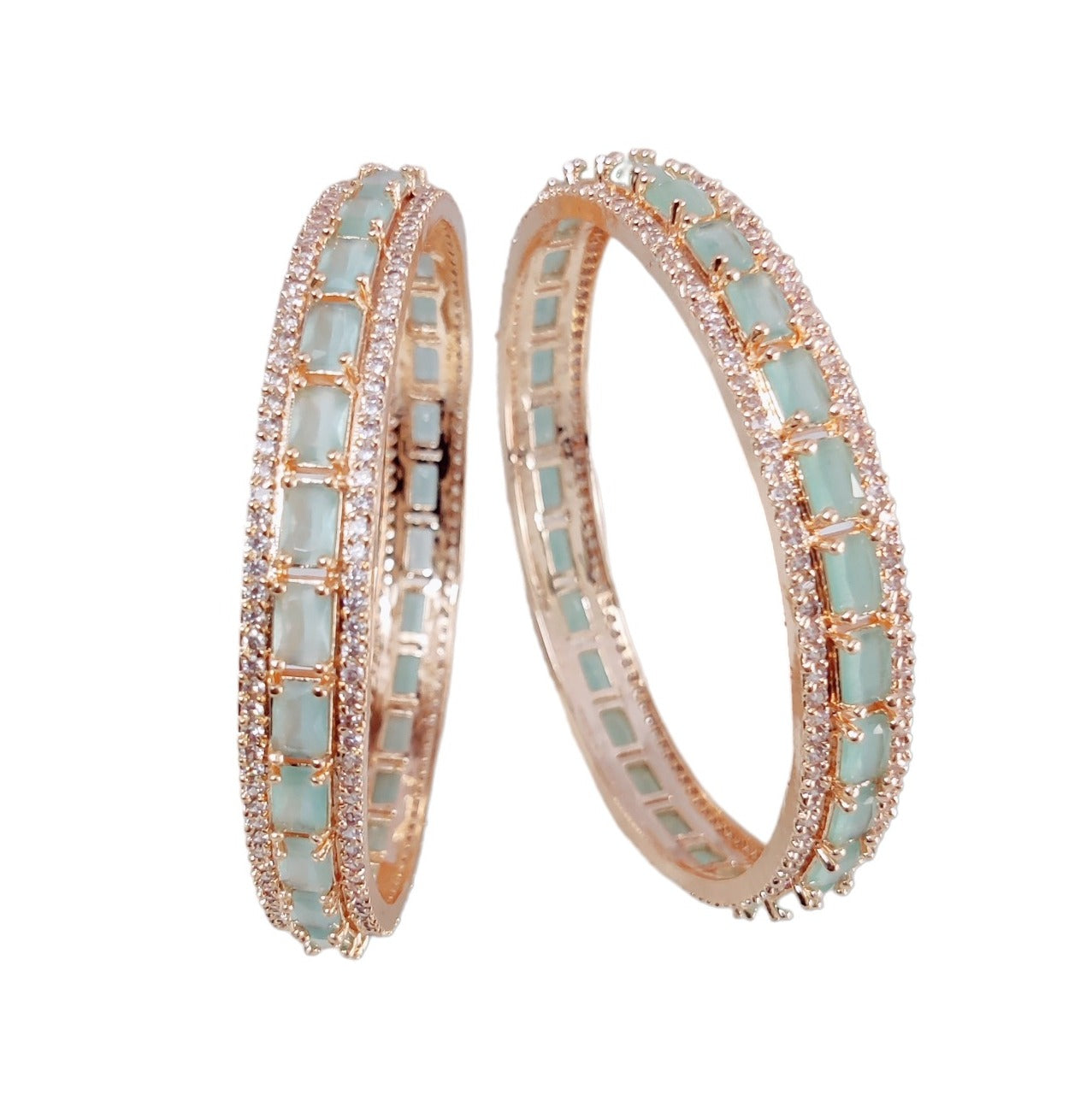 Rose Gold Radiance Bangles Set (Pack of 2) - Opal Touch