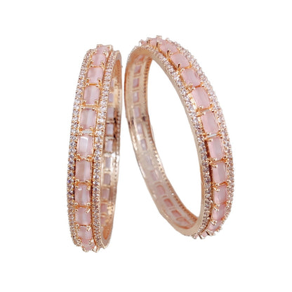 Rose Gold Radiance Bangles Set (Pack of 2) - Opal Touch