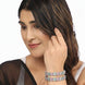 Rhodium Plated American Diamond Floral Pattern Designer Bangles Set ( Pack Of 2)