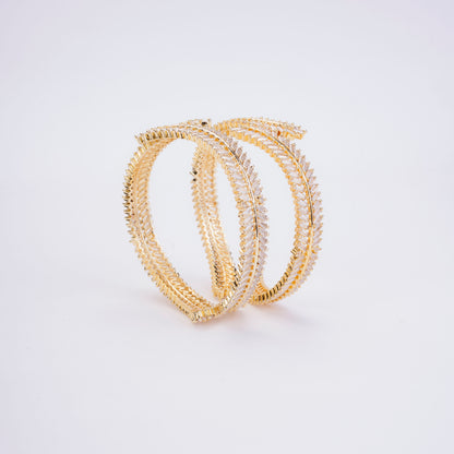 Cascading Twilight Whispers Gold Bangles (Pack of 2)
