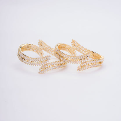 Cascading Twilight Whispers Gold Bangles (Pack of 2)