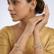 Cascading Twilight Whispers Gold Bangles (Pack of 2)