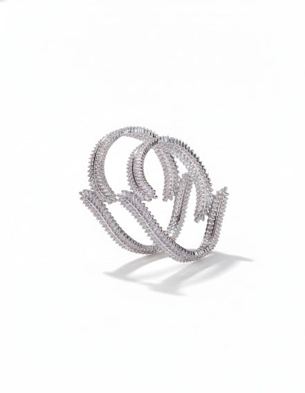 Cascading Twilight Whispers Rhodium Bangles (Pack of 2)