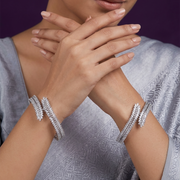 Cascading Twilight Whispers Rhodium Bangles (Pack of 2)