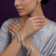 Cascading Twilight Whispers Rhodium Bangles (Pack of 2)