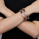 Gold Plated American Diamond Floral Pattern Designer Bangles Set (Pack of 2)