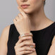 Gold Plated American Diamond Floral Pattern Designer Bangles Set (Pack of 2)