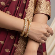 American Diamond Triangle Pacheli Gold Bangles (Pack of 2)