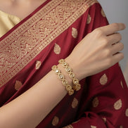 Stylish Polki Gold Bangles (Pack of 2)