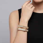 Gold Plated American Diamond Geometric Criss-Cross Baguette Pattern Designer Bangles Set (Pack of 2)