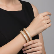 American Diamond Round Gold Bangles (Pack of 2)
