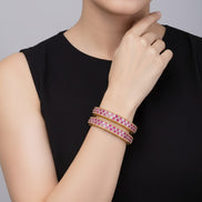 American Diamond Round Gold Bangles (Pack of 2)