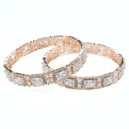 Alluring Party Wear Rose Gold Bangles (Pack of 2)